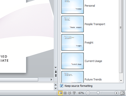 How do I insert slides in PowerPoint 2007 and 2010 from other presentations?