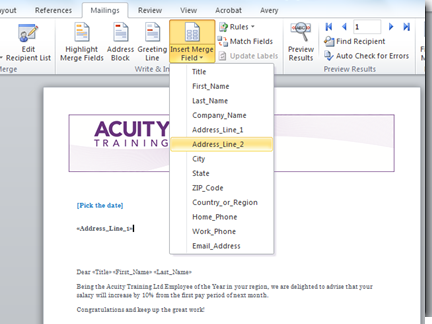 How do I use Mail Merge in Word 2007 or 2010