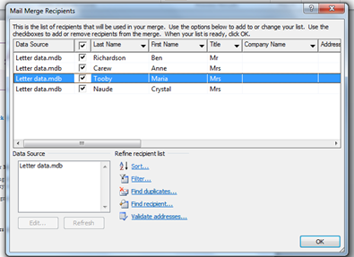 How do I use Mail Merge in Word 2007 or 2010