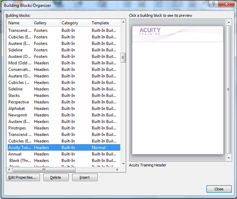 how to create and use a building block in word