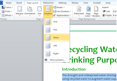 creating columns for a