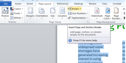 How can I create columns for a newsletter in Word 2007 or 2010?