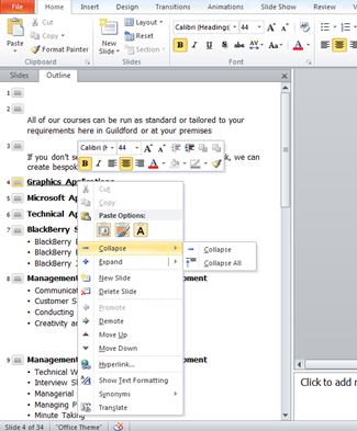 what is outline view