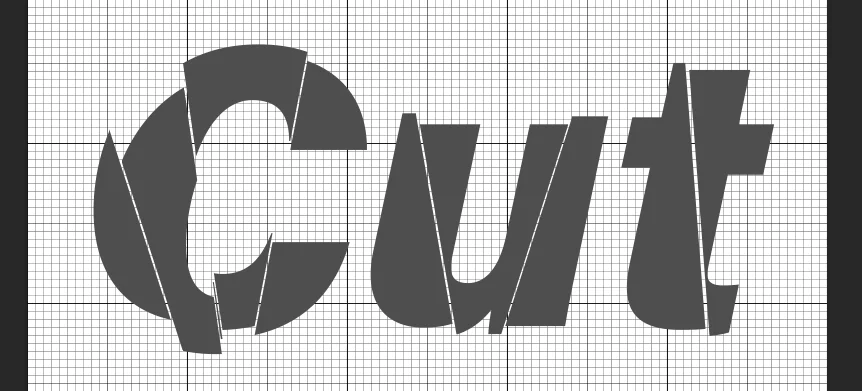 Shows the text after several cuts moved