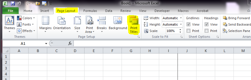 Excel 2010 - Setting Rows as Repeating Print Titles - Acuity Training