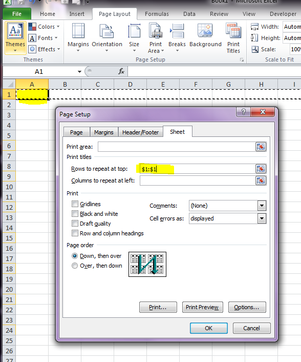 Excel 2010 - Setting Rows as Repeating Print Titles - Acuity Training