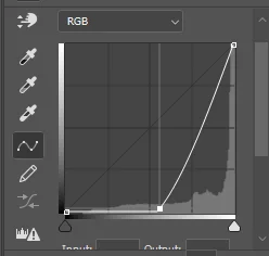 Shows the desired curve to adjust the gradient