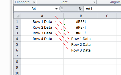 Excel For SEO - Appendix 1 - 10 - #REF Error Illustration