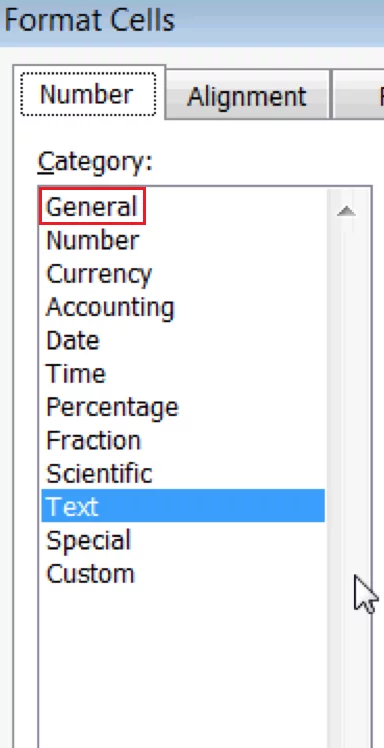 Excel For SEO - Appendix 1 - 22 - Change Cell Formatting To General 2