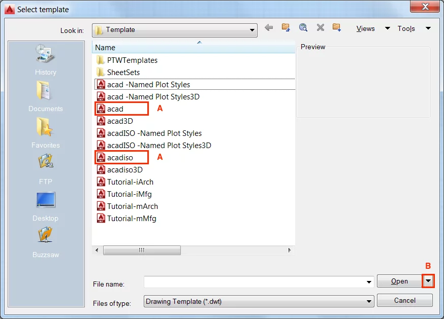 Select template image AutoCAD Training Article - Ch 1 - Screenshot 3