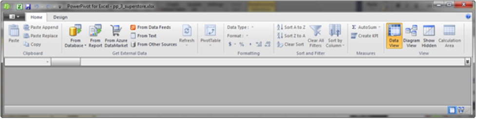 Ch 1 - 4 - Excel PowerPivot Main Window