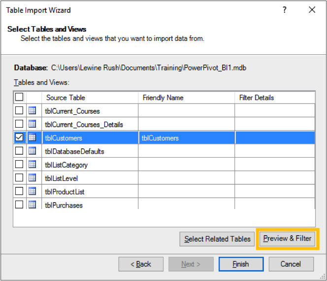Ch 2 - 4 - Excel PowerPivot Table Import Wizard