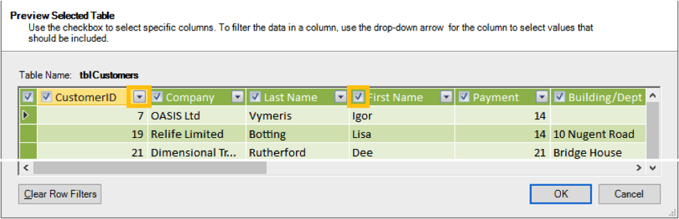 Ch 2 - 5 - Excel PowerPivot Preview Selected Table Image