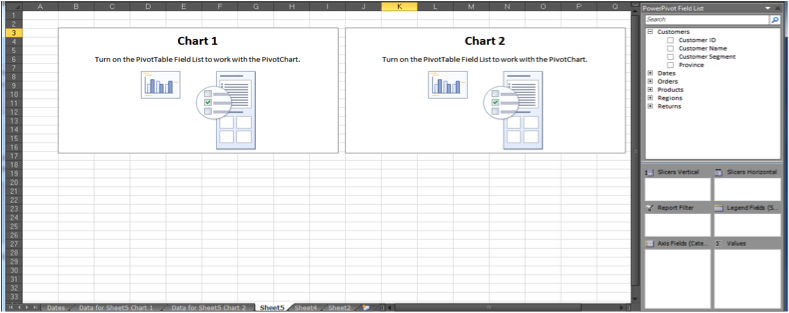 Ch 7 - 2 - Excel PowerPivot PivotCharts Two Horizontal Charts