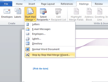 how to do a mail merge in word 7