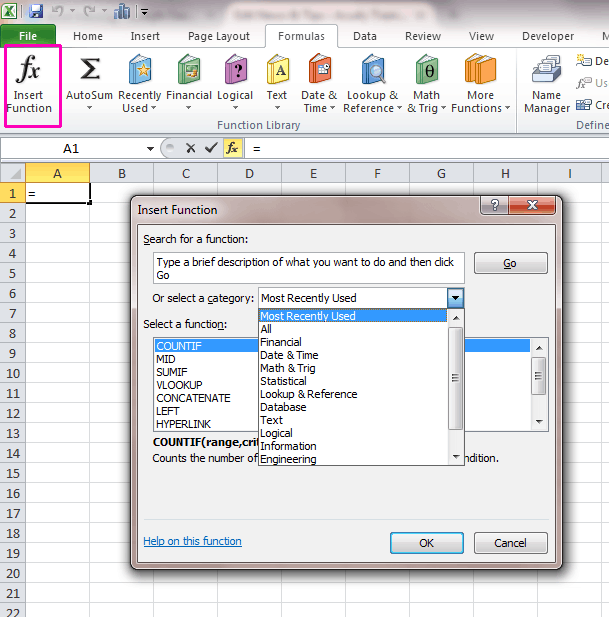 adding a fx equation in excel mobile