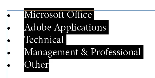 Final text with bullet points applied