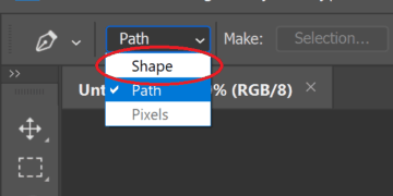 Selecting Shape Option