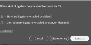 Dialogue Box Asking About Ligature Types In Photoshop