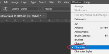 The Character Panel In Adobe Photoshop