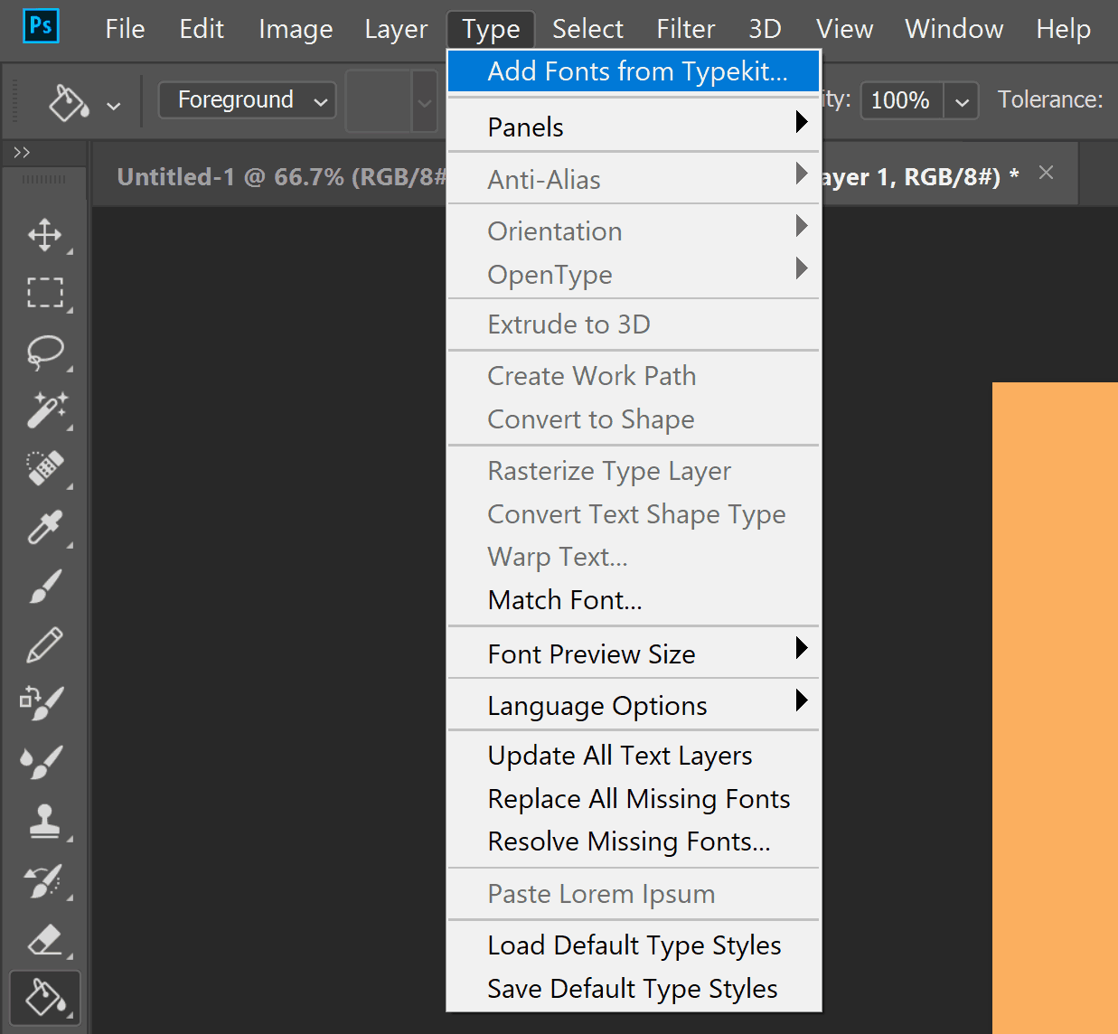 Selecting Fonts From Photoshop