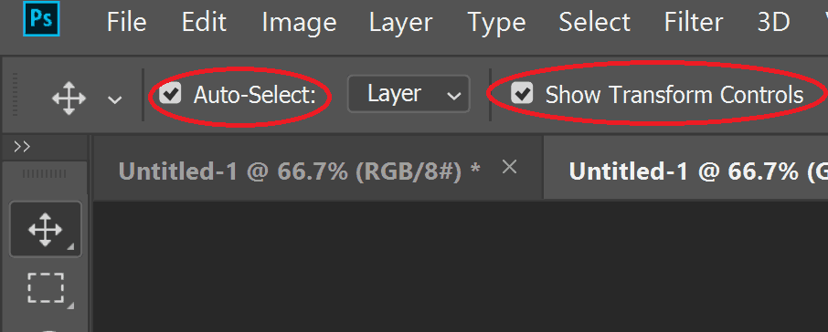 Selecting Transform Controls In Photoshop