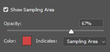 Menu Relating To Selecting Sampling Area In Photoshop