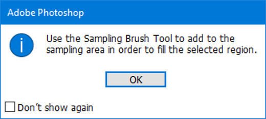 Message Prompting The Selection Of An Area