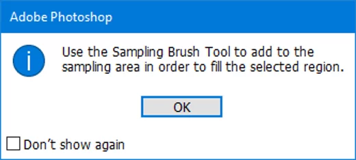 Message Prompting The Selection Of An Area