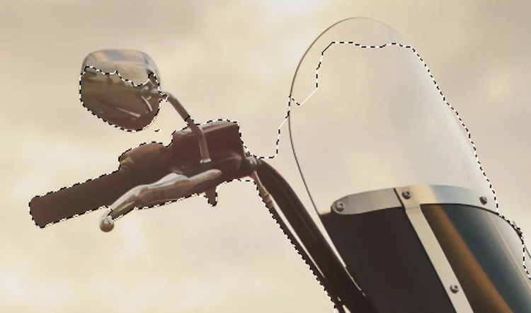 Screenshot showing areas of image that haven't been selected correctly