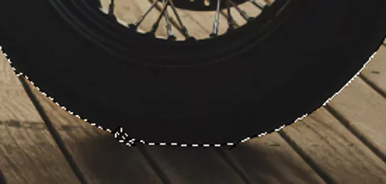 Screenshot of the affected area after using the lasso selection tool