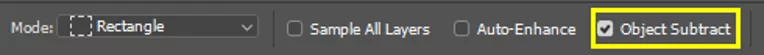 Selecting Object Subtract Option