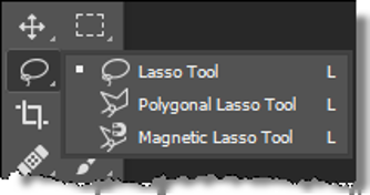 Screenshot: Selecting The Lasso Tool In Photoshop
