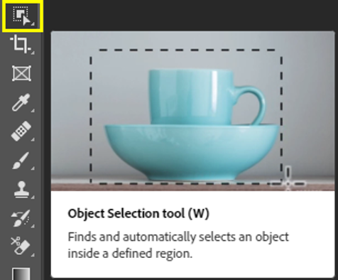 Image Of Photoshop Object Selection Tool Being Selected