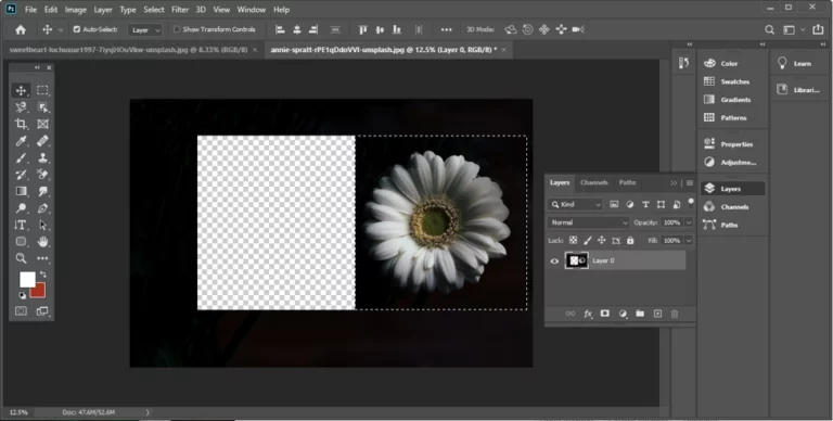 Using Photoshop's Move Tool