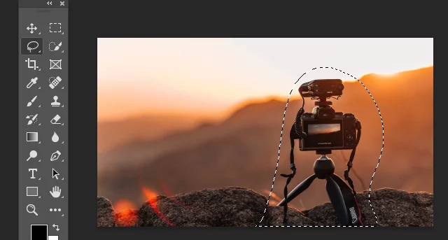 Lasso tool selection of a camera