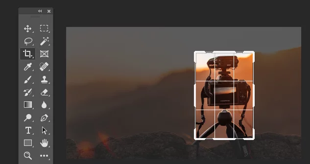 Cropping the canvas image to only have the camera in shot