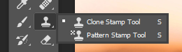 The clone stamp tool in the toolbox