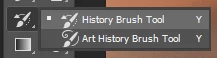 History Brush Tools in the toolbox