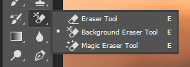 The background eraser tool highlighted in the toolbox