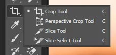 The crop tools in the toolbox