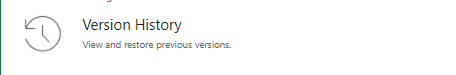 The Version History Option In Office 365