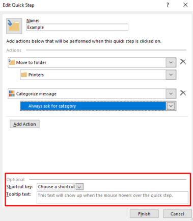 Creating Your Own Quick Step in Outlook