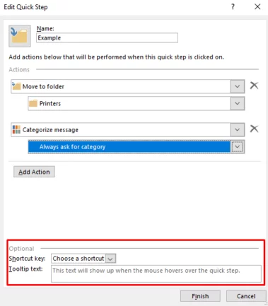 Creating Your Own Quick Step in Outlook