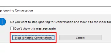 Adding conversation to your inbox in outlook 365
