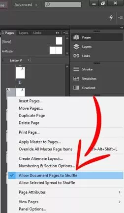 Deselecting 'Allow Document Pages To Shuffle