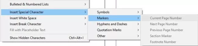 current page number greyed out indesign