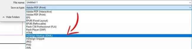 Saving As An IDML File