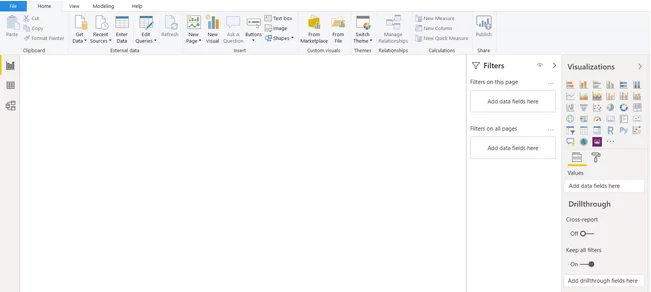 PowerBI dashboard after logging in
