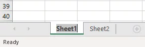 Highlights the new Sheet name